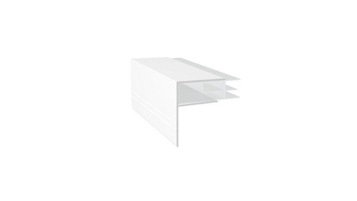 White aluminium f section