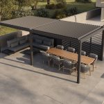 Electric Louvered Roof Pergola with LED lights