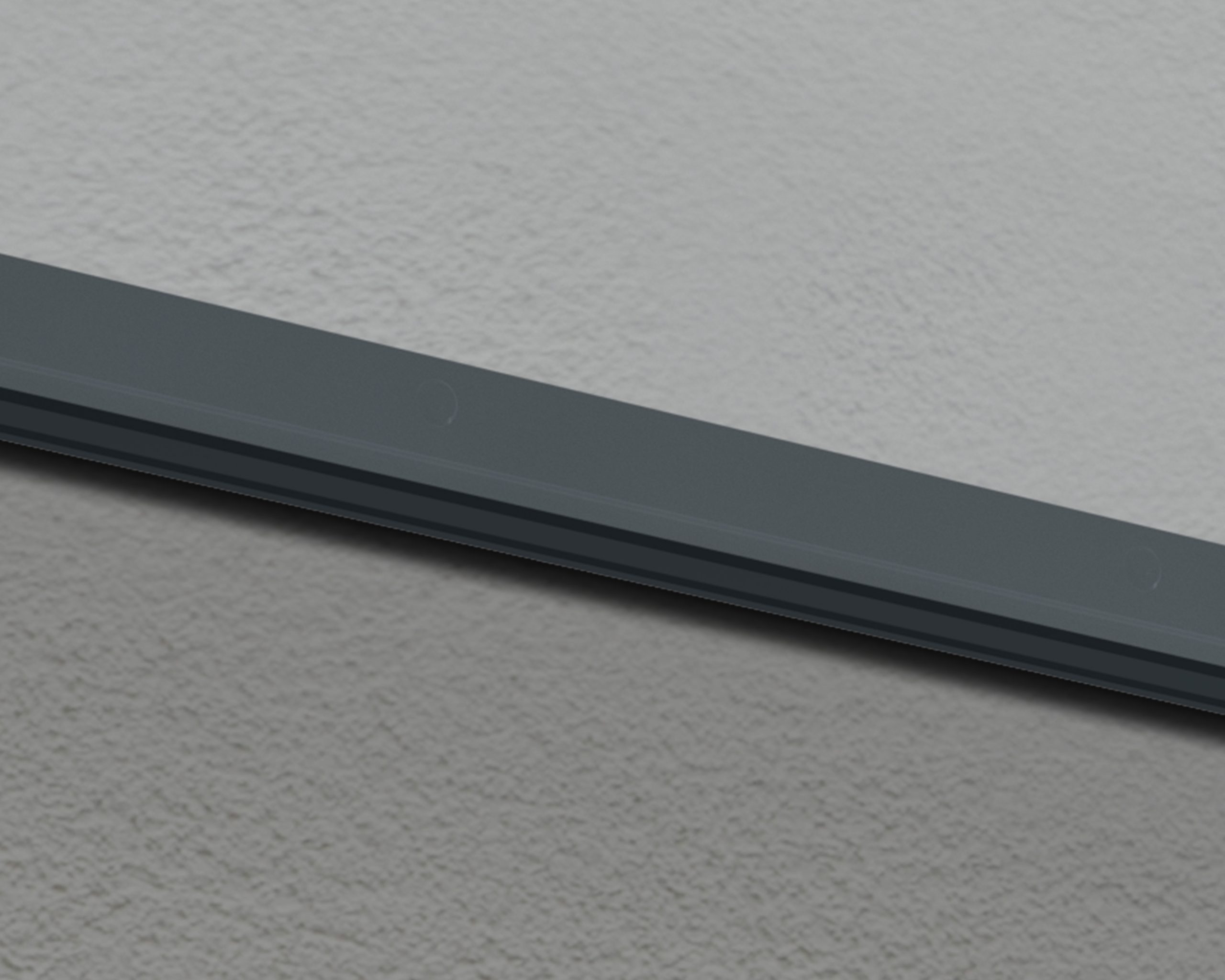 Aluminium capped screw down glazing bar for the Sophia 2150 Door Canopy, showcasing sleek grey design and durable material.