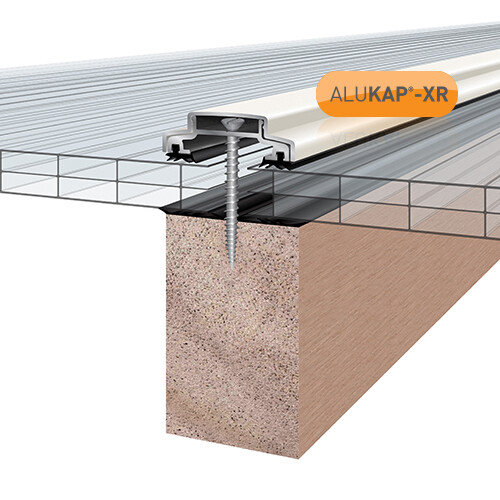 45mm Wide 3.0m Alukap XR Aluminium Rafter Supported Glazing Bar incl end caps (available in any colour)